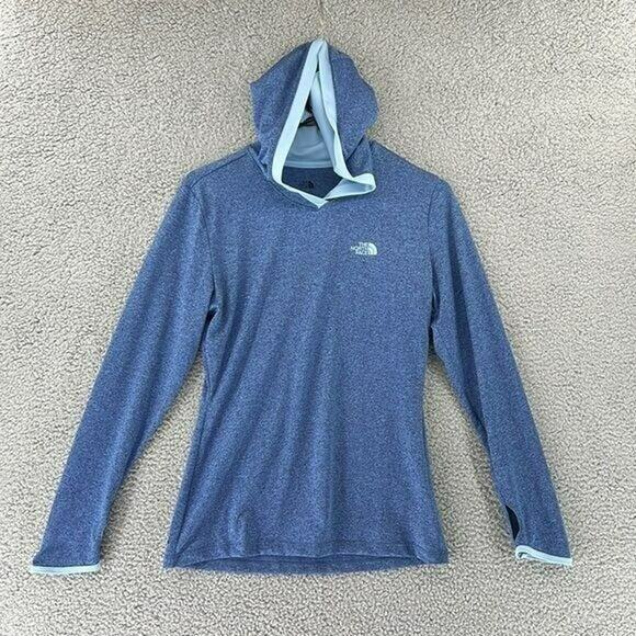 The North Face long Sleeve Hoodie‎ Sweatshirt Womens Size Small Blue Flash Dry - Picture 1 of 13